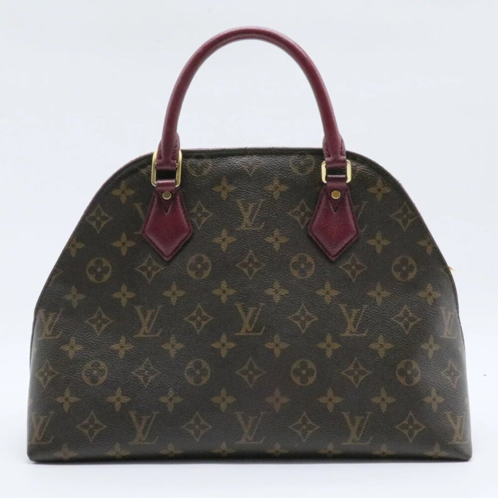 Louis Vuitton ALMA Handbag in Monogram Coated Canvas Brown Contrast Burgundy - Picture 4 of 11